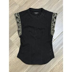 Isabel Marant Metal Studded Black Top